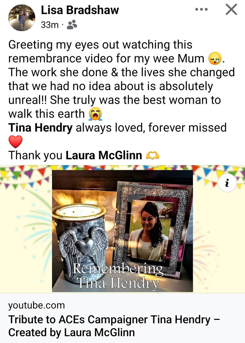 Stargazer1210's tweet photo. With Lisa's permission I am sharing @HendryTina's daughter's response to the tribute film showcased at the #ACES Gala 20 years just wow.I need to Thank @anam_alba @connectedbaby @suzannezeedyk Brett from #ConnectedBaby and @HoneyNigel for all the support,throughout and on the day https://t.co/wVXAGRzDFX
