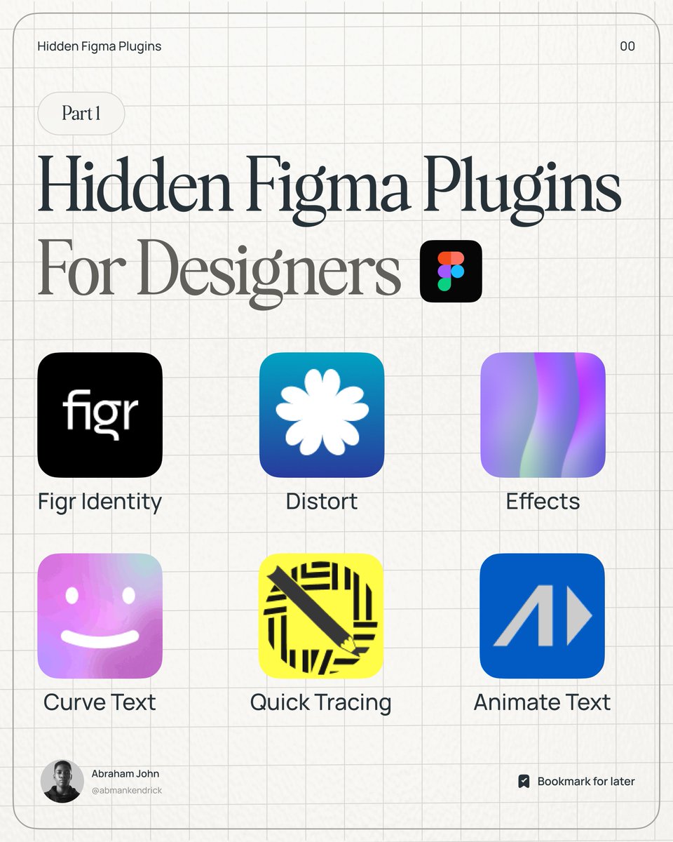 Abmankendrick's tweet image. UI/UX Designers, here are some hidden Figma plugins you should try out for your next design project.

Repost to share with others 💜

🧵Open thread 👇