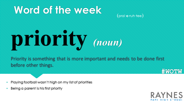 This week's Word of the Week is...
#WOTW #RaynesParkHighSchool #RPHS