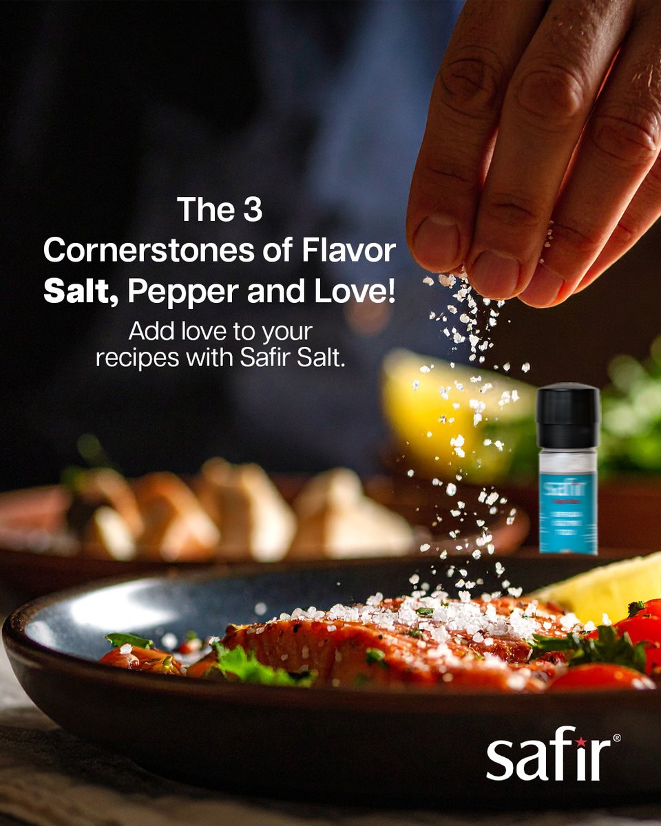 Her yemeğin temelinde üç vazgeçilmez unsur vardır; doğru tuz, doğru baharat ve sevgidir. Safir Tuz, saf ve katkısız yapısıyla yemeklerinizi benzersiz kılar ve sofralarınıza sevgi dolu dokunuşlar ekler. Tariflerinizi lezzetli bir sanata dönüştürmek için Safir Tuz’dan vazgeçmeyin!