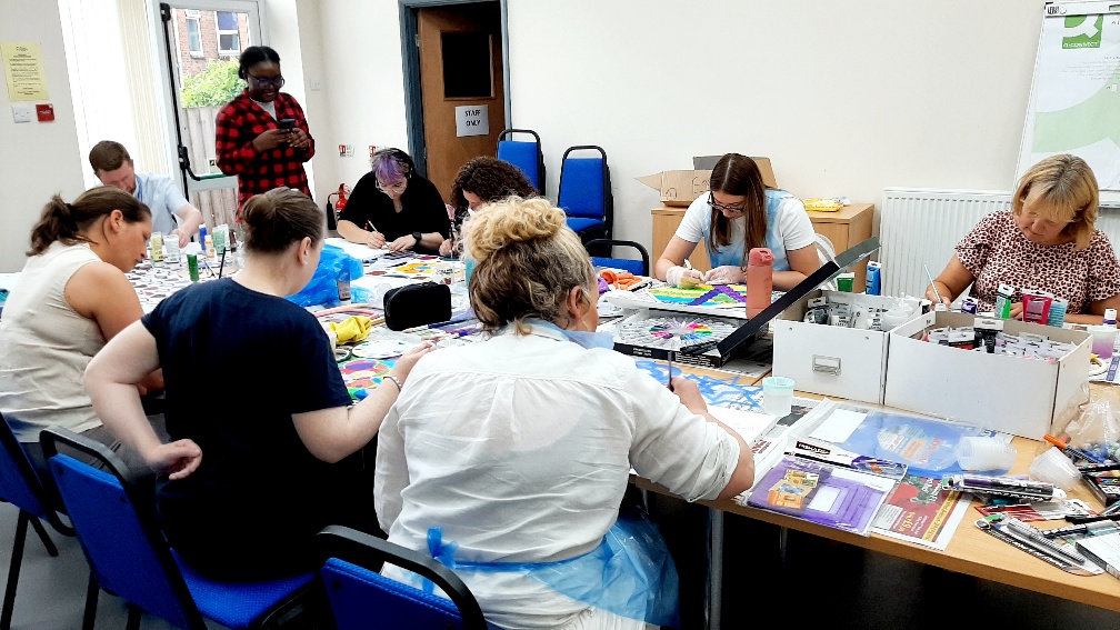 Mental health (@derbyshiremhf) on Twitter photo Bringing Art Into the Heart of the Workplace!
We recently came together for a group art project, and the results were as vibrant and inspiring as our team!
Huge thank you to Susie Lambert and Liz Howard for their kindness, skills and encouragement...
<a href="/ErewashCVS/">Erewash Voluntary Action</a> Bringing Art Into the Heart of the Workplace!
We recently came together for a group art project, and the results were as vibrant and inspiring as our team!
Huge thank you to Susie Lambert and Liz Howard for their kindness, skills and encouragement...
<a href="/ErewashCVS/">Erewash Voluntary Action</a>