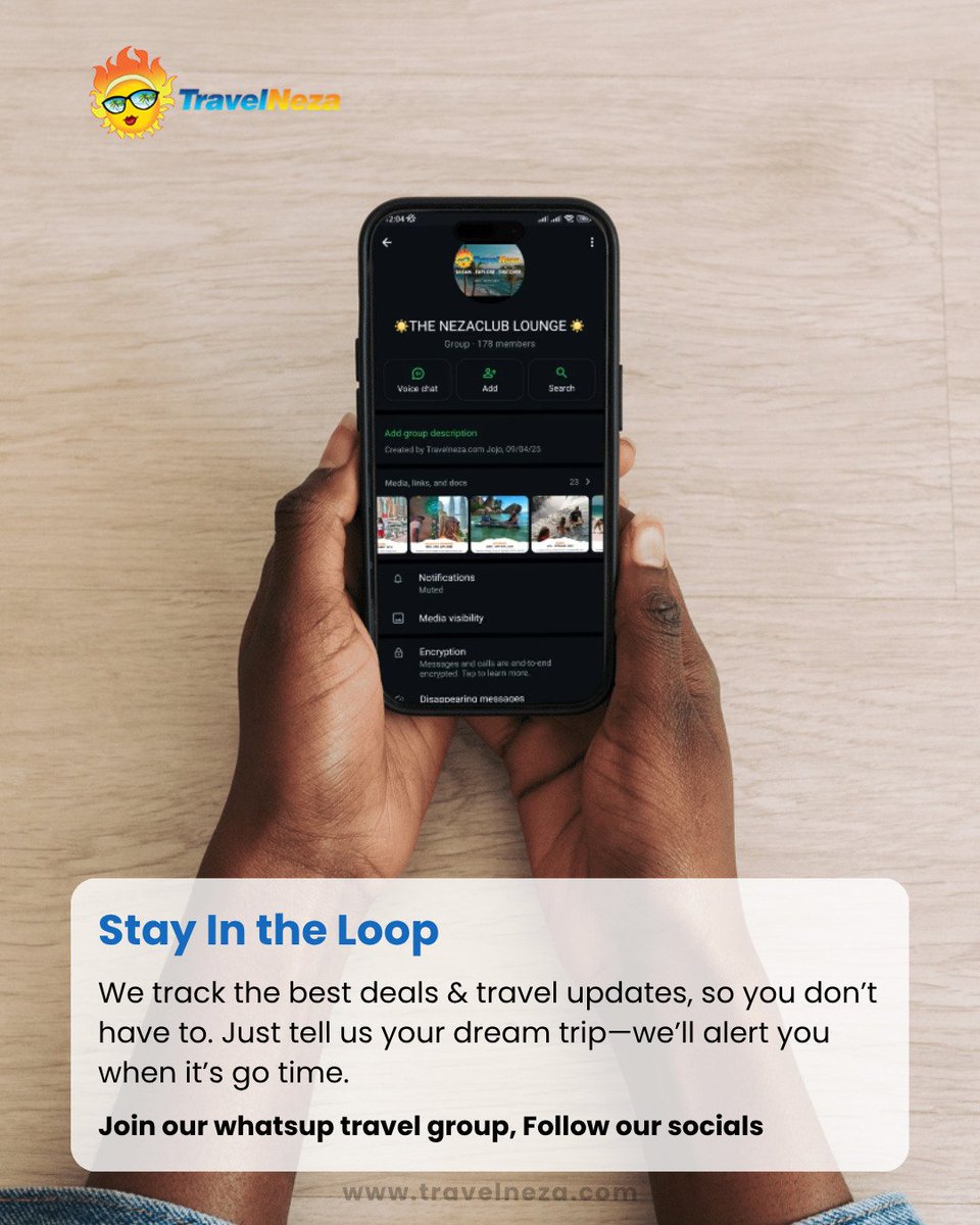 Exclusive Travel Hacks! 

It’s the little things that make a trip unforgettable—like booking early, packing light, or using your Neza Wallet.

 We don’t just book flights—we craft stress-free, money-saving, trend-savvy travel experiences that slay.

 Let’s get you trip-ready!