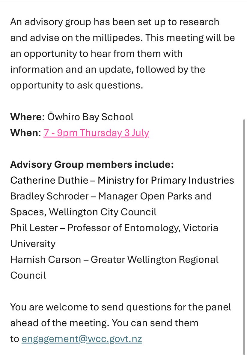 A Technical Advisory Group has been established to investigate Portuguese Millipedes on the South Coast. The invitation below is sent to you on behalf of the Technical Advisory Group.