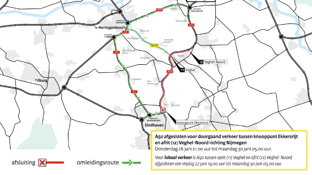 A50: extra lange weekendafsluiting -  kliknieuwsveghel.nl/l/237956
