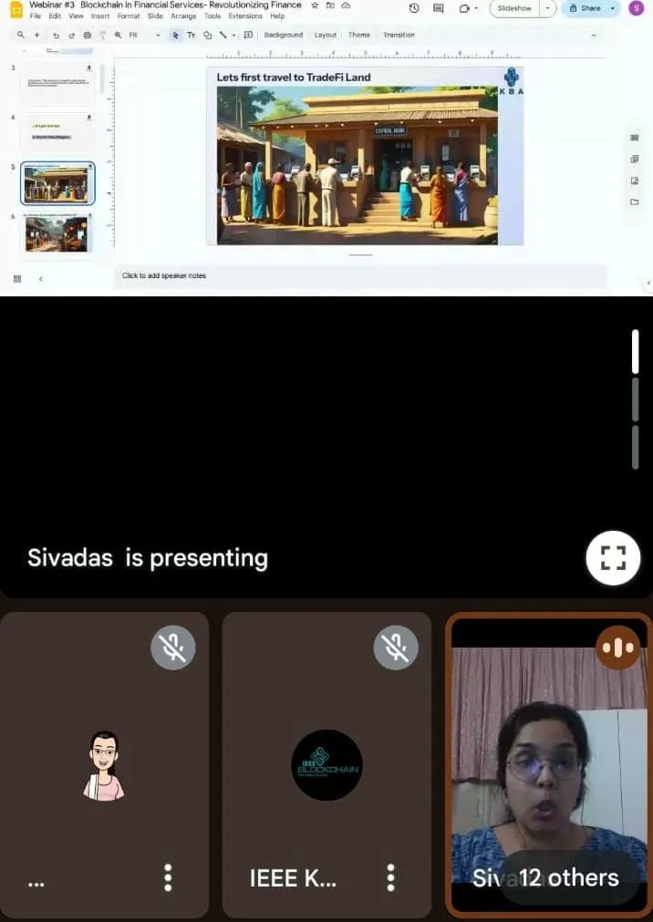 kbaiiitmk's tweet image. Glance from the #Block101 #webinar series #3, presented by #IEEEKeralaBlockchainGroup and KBA on 21 June 2025!
#Blockchain in #Financial Services- Revolutionizing Finance by Neelima Sivadas.
#technology #cryptography #introduction #intro #projects #application #finance