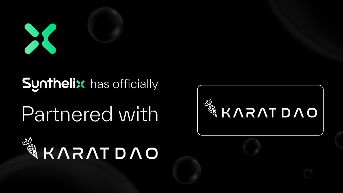 Synthelix's tweet image. Strategic Partnership Announcement: Synthelix AI x @KaratDAO
We’re excited to announce our strategic partnership with @KaratDAO, the leading SocialFi protocol on ZKSync, bridging Web3 and Web2 identities through decentralized engagement and verified identity solutions.
●…