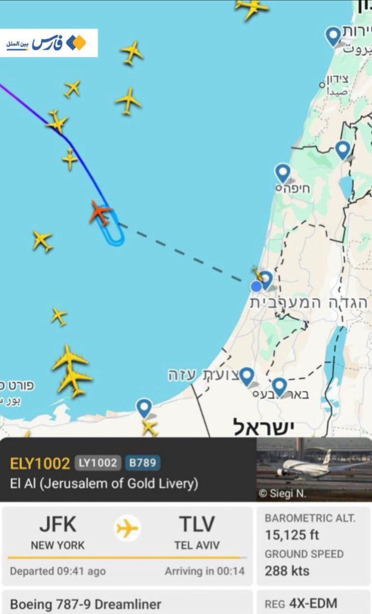 #Israeli planes have been flying over the Mediterranean Sea for more than 40 minutes and cannot land due to #Iranian missile attacks 😅