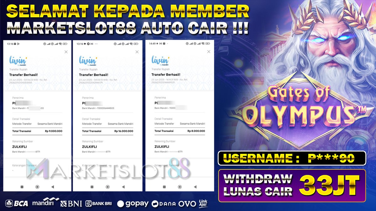 marketslot88's tweet photo. SELAMAT BUAT MEMBER KAMI JP 33 JUTA LUNASSS 💯

Link  : https://t.co/CN9aAhLsD3

💯 LINK MAIN ADA DI BIO 💯

#marketslot88 #situsmarketslot88 #agenmarketslot88 #bandarmarketslot88 #situsjudionline #situsgacoronline #slotgacoronline #judionlineterpercaya https://t.co/er1j0BbU5O