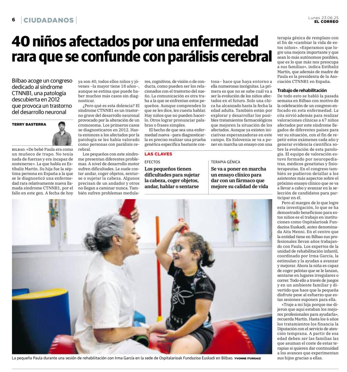 Nuestra realidad y la III Conferencia sobre el Síndrome Ctnnb1 🌍 celebrada en Bilbao la semana pasada son noticia en <a href="/elcorreo_com/">El Correo</a>  😊

No te lo pierdas !