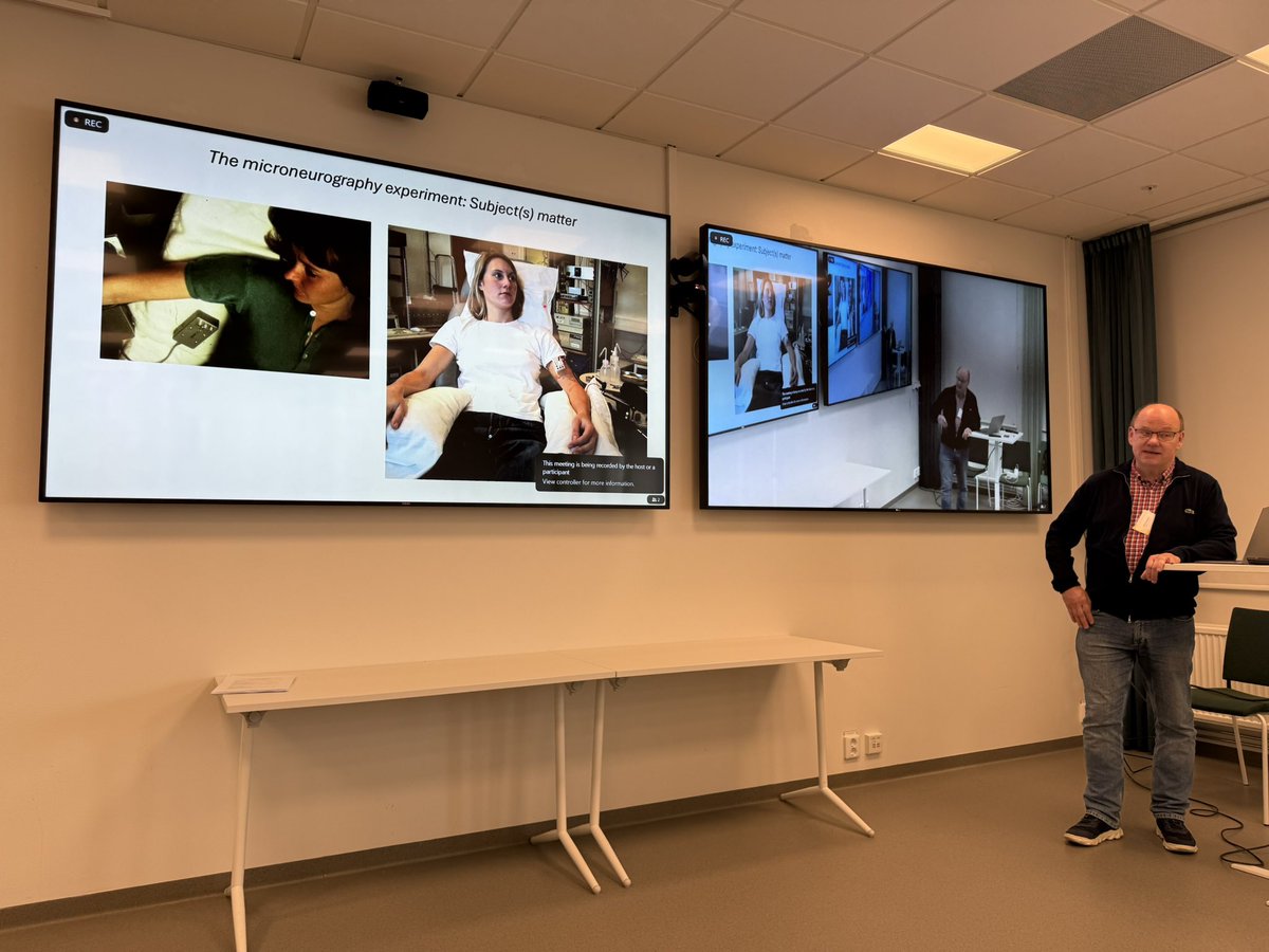 NeuronS_MATTR's tweet image. Johan Wessberg giving a very nice historical perspective of human microneurography at the NeuronS MATTR summer school.