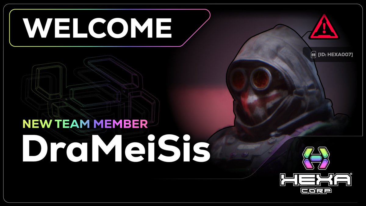 We are happy to welcome our newest team member,
<a href="/Jack__A__/">DraMeiSis Ⓚ</a>!

Please give a warm welcome to a kind spirit, one who is always looking out for everyone in #HEXA, and also a deadly opponent in <a href="/playoffthegrid/">Off The Grid</a>!

DM for questions relating to sponsors, partners, etc.