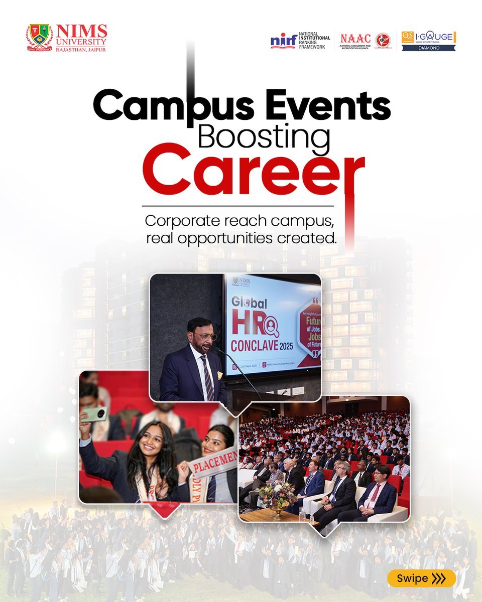 At NIMS University, students don’t just graduate — they launch careers.
100+ top recruiters. Global placements. Real industry exposure.
From engineering to healthcare — we prepare leaders.
🚀 Ready to start your journey?
🌐 Visit our website or 📞 call us : 1800 120 1020