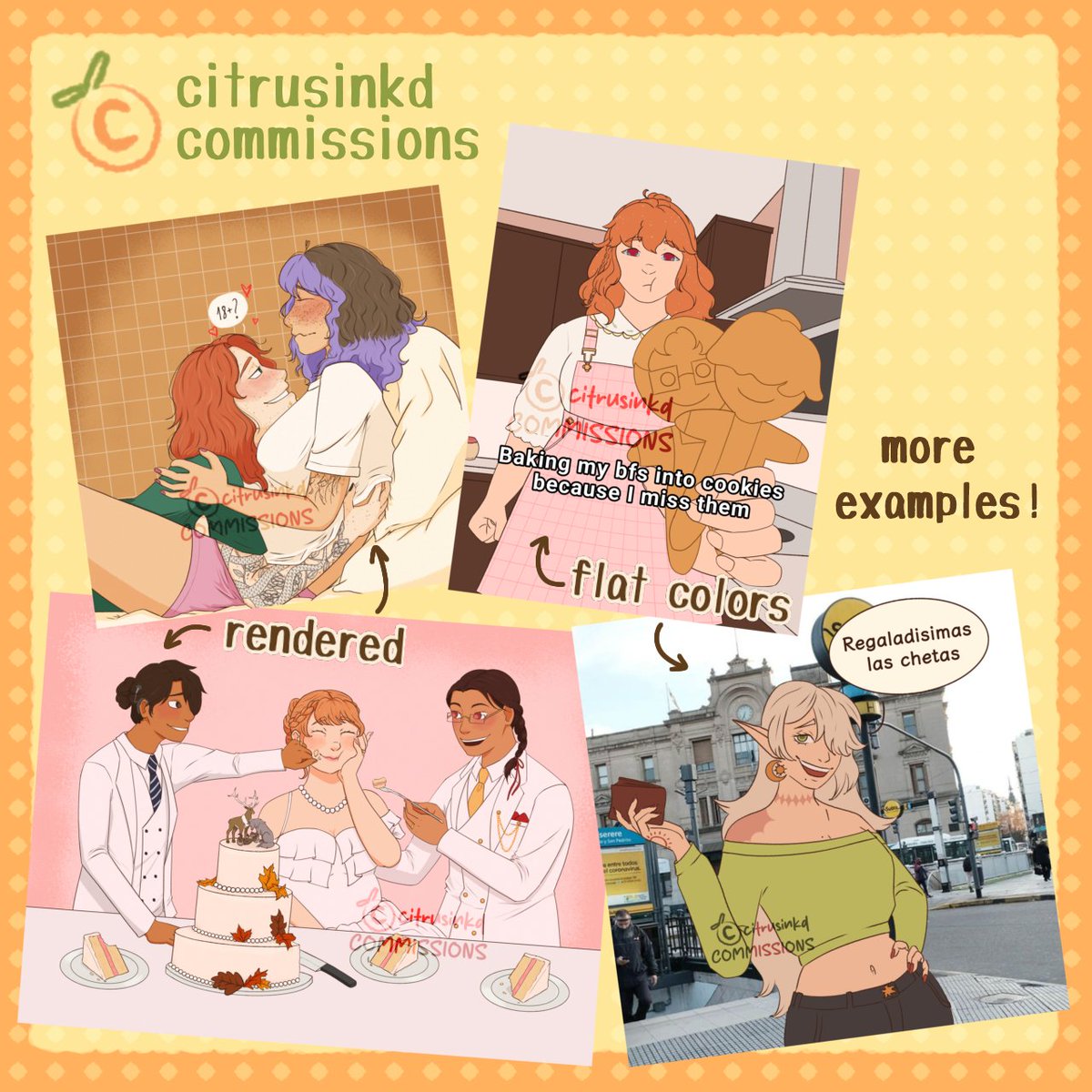 citrusinkd's tweet image. ๐ COMMS OPEN!!!โ(แตแแต)โ๐
โข via DM or VGen (in my bio and linked below!)
โข don't forget to read my ToS (also linked below!) and if you have any questions my DM's are open!
thank you~ (หถแตแตแตหถ)