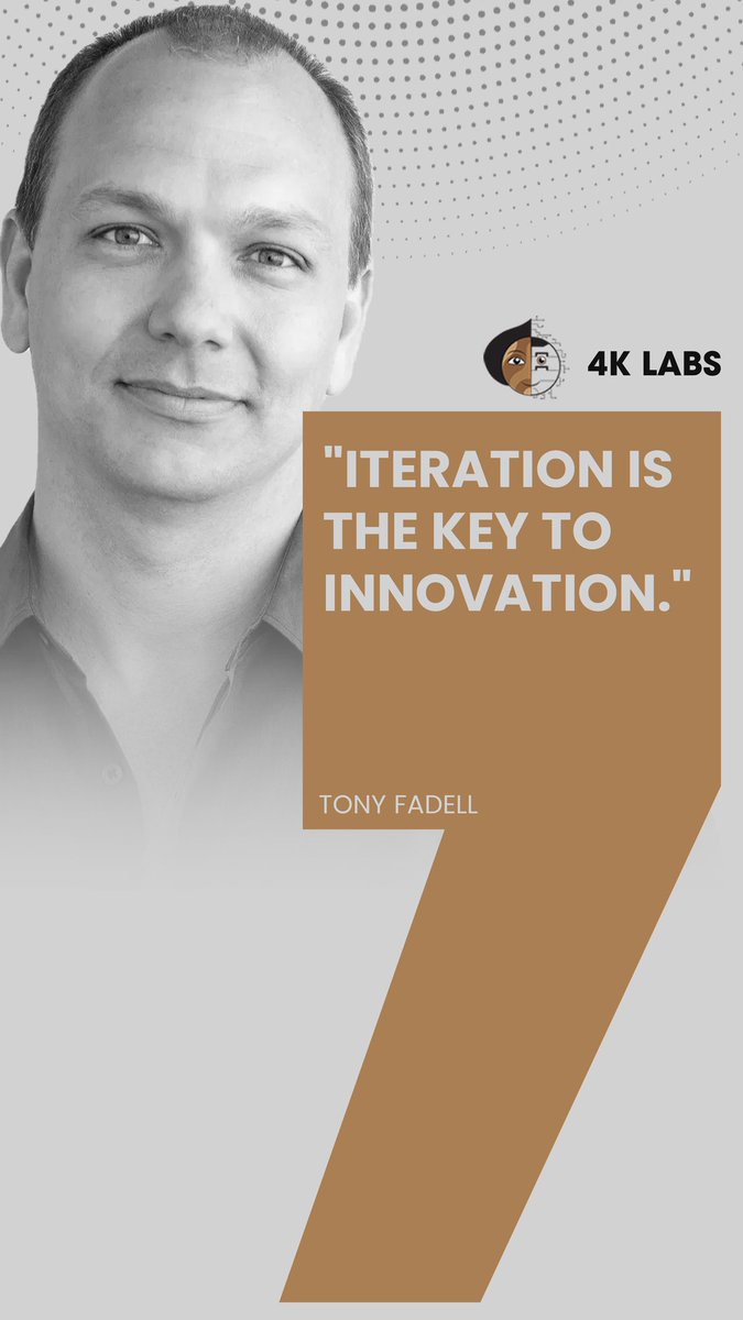 "Iteration is the key to innovation." – Tony Fadell
Every tweak, test, and retry brings you closer to brilliance.
#Innovation #StartupLife #TonyFadell #UX #BuildInPublic