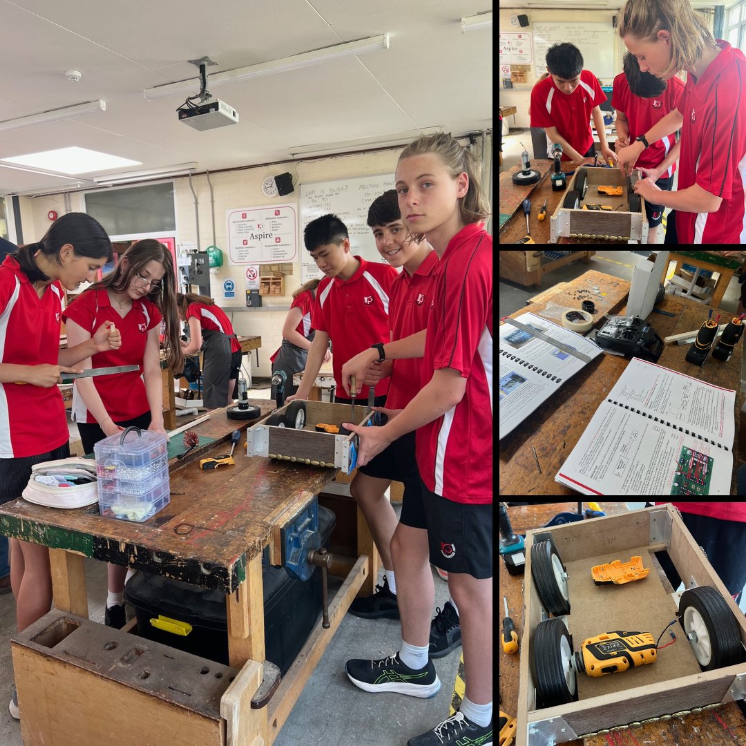 Roundwood_Park's tweet photo. Students carried on their robotic chariot build on Friday, with the help of representatives from Luton-based aerospace company Leonardo. One step closer to being ready to enter the 'Rampaging Chariots' competition!
#rpsscience #rampagingchariots https://t.co/C3zL5L6PrZ