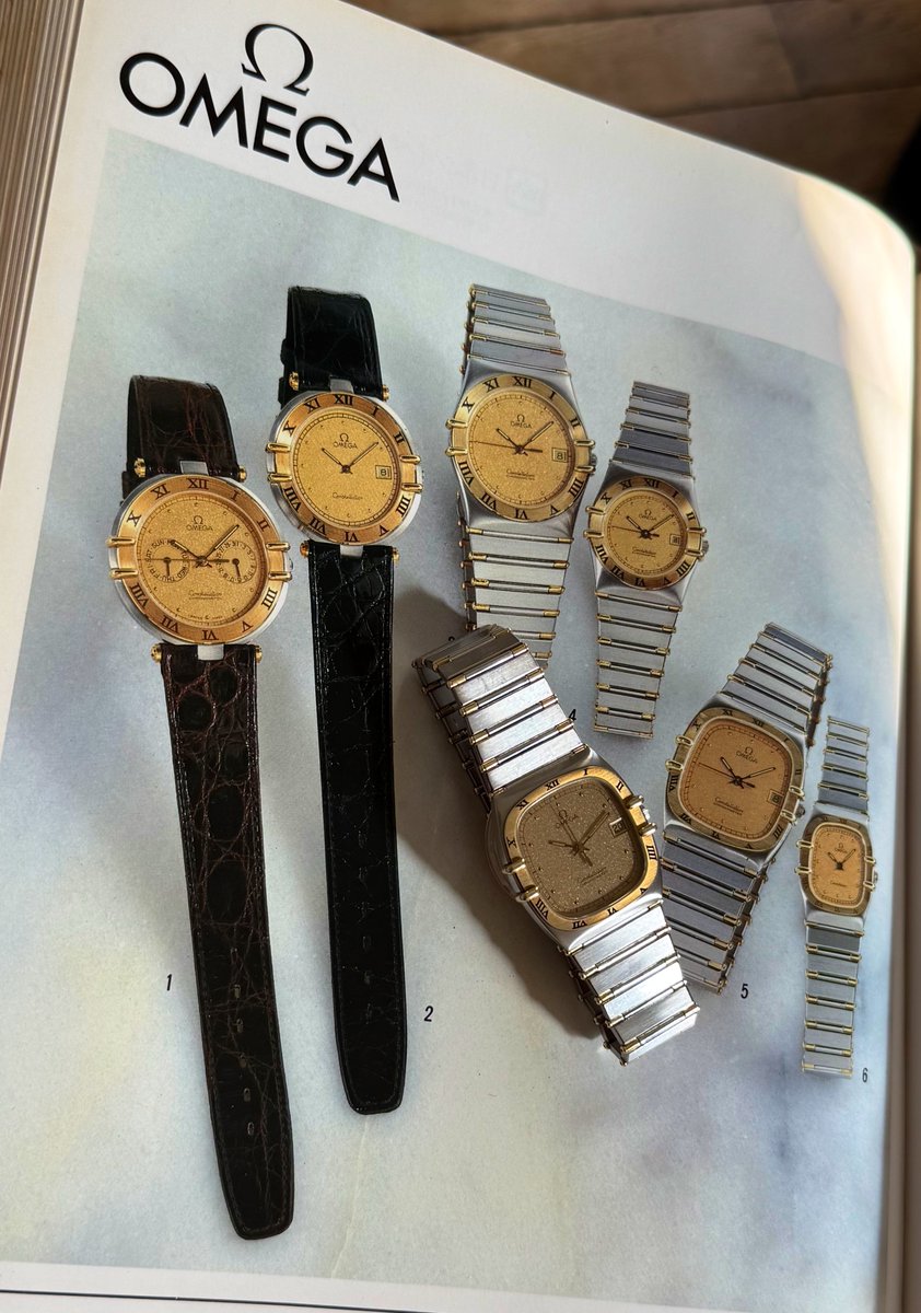 ☀️Disponible : 1290€ 

Omega Constellation Manhattan Or et Acier du milieu des années 1980 🇨🇭 

Dans un superbe état

Cadran doré texturé, lunette en or, couronne originale signée, verre saphir, fond orné du logo Constellation 💫 

Grand modèle, 30mm de diamètre hors couronne