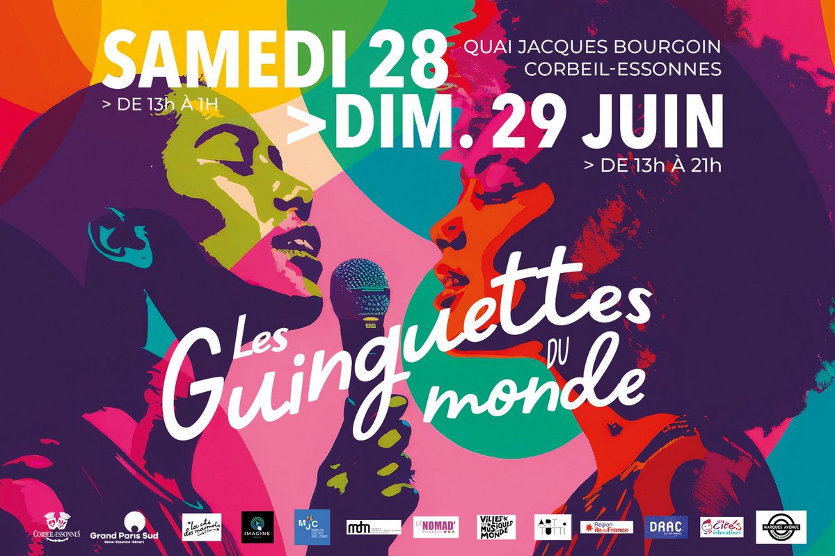 Corbeil91100's tweet photo. RDV aux Guinguettes du monde !
Plus de 30 concerts, plus de 50 associations, croisières, 3 jours de festivités.
Toute la programmation sur https://t.co/0sJVGPmK6m
#Guinguettes https://t.co/yTqHwNtO5d