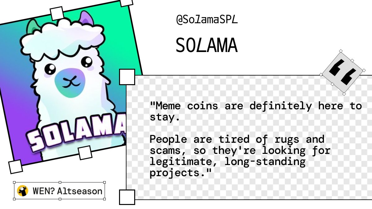 Hey friends! 🚀 Heard about the <a href="/SolamaSPL/">SOLAMA | Solana Chain 🦙</a>   airdrop? They’re offering daily points &amp; SOLAMA.SOL rewards. Sounds intriguing, but do your own research before joining—check their site &amp; verify details to stay safe! 🔍 

solamaso.com/ref/24134

#Airdrop #Solana