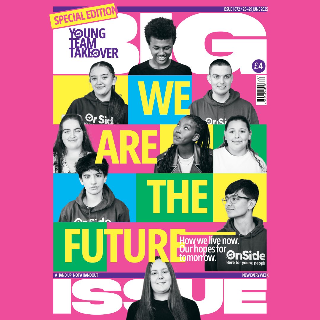 VaultYouthZone's tweet image. The @BigIssue x @OnSideYZ Youth Takeover Issue has landed!
Young people from Youth Zones shaped the entire issue – covering mental health,
identity, and more. Grab your copy today