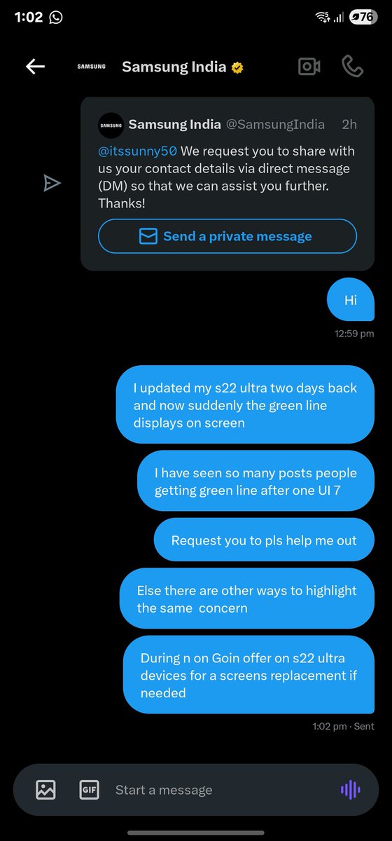 itssunny50's tweet photo. Samsung is surviving due to shit policies in India no one paying attention to chor company. Green line issue in samsung after upgrade soon time to file law suit @SamsungIndia @SamsungMobile @CEOofSamsung @SamsungNewsIN @SamsungUS https://t.co/7xQAcuq5pk