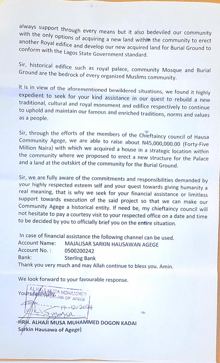 bigbally2010's tweet photo. @MindimiF Good day Sir/Ma, Please kindly acknowledge our letter seeking for your foundation's assistance .

Sarkin Agege https://t.co/wwJ2cRTJdy