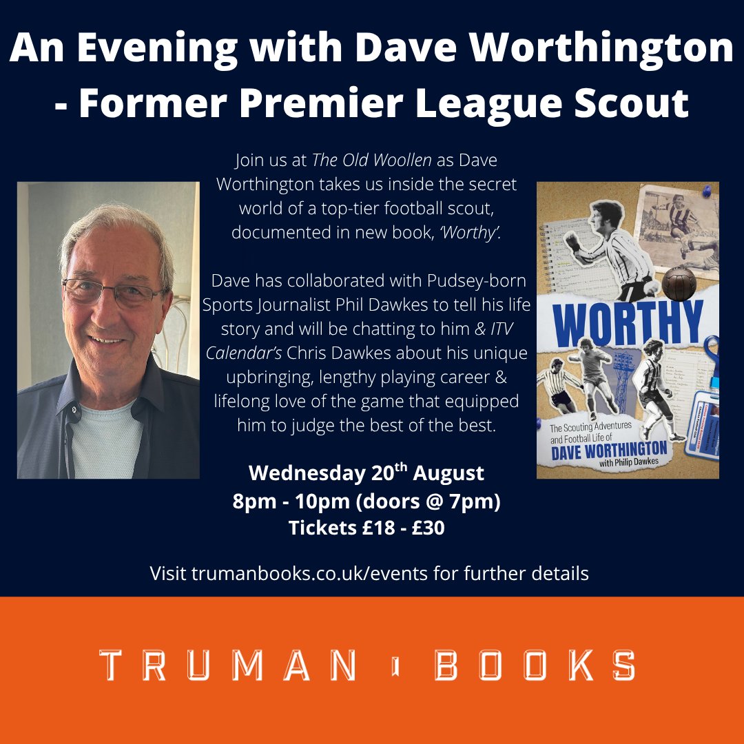 TrumanBooks's tweet image. #Football fan? Head inside the secret world of a top-tier football scout as new book 'Worthy' is released.
Hear how Dave unearthed hidden gems for Allardyce to polish at Bolton & helped Mourinho spend big on Chelsea’s ‘Roman Empire’.
trumanbooks.co.uk/events
#Leeds