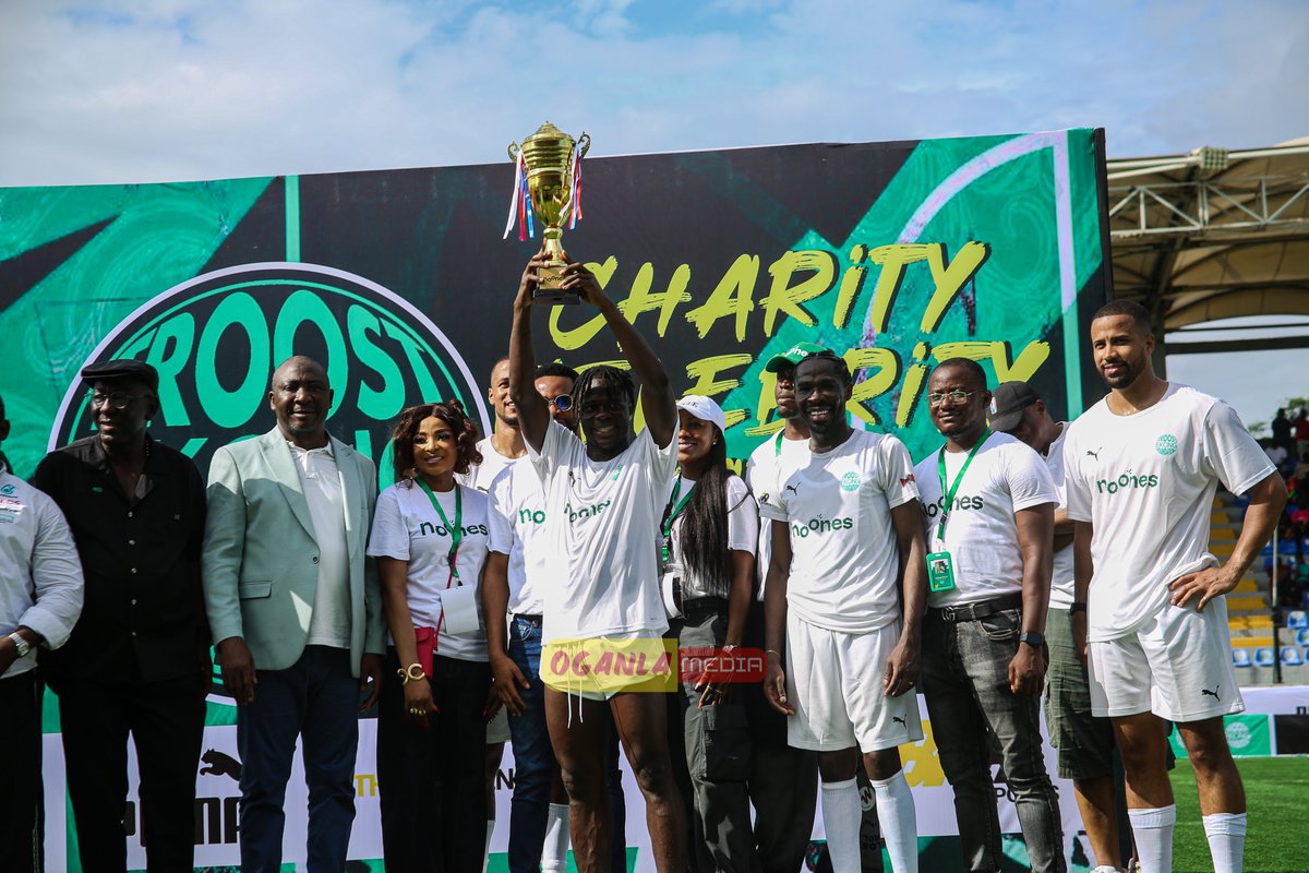 The Troost Ekong Foundation Charity Celebrity Match.

Team White won!
AY voted as Man of the Match!!