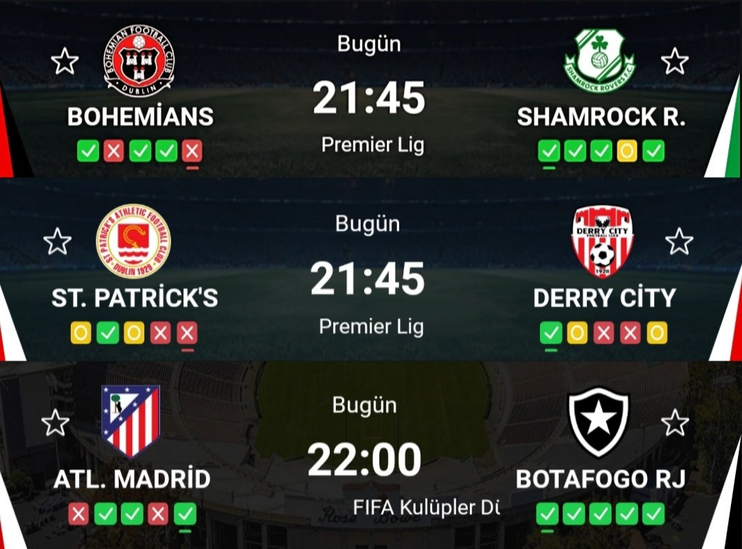 İrlanda maçlarını nedenlerini anlattım ayrıca dostlarım BOHEMİANS maçına hakem detayı çıkardı güzel iki maç, madrid maçı özelinde bir kaç kelam edecek olursak  kulüpler dünya kupasında +6 gol sonrası süpriz görmeye alıştık ve her ne kadar sıracı olmasam da eksik rakam madrid te