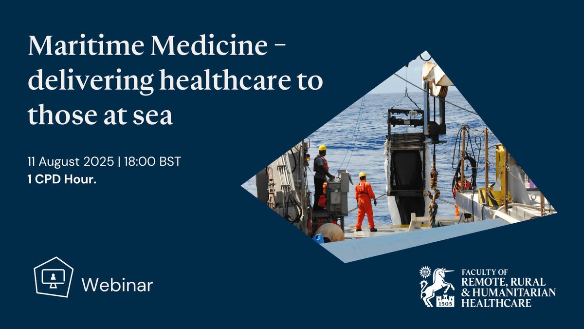 Join us for our next webinar on 11 August which will focus on maritime medicine.
Dr Sue Stannard, President of the International Maritime Health Association will present an overview of the challenges of delivering medical care to those at sea.

Learn more: bit.ly/4nfgYZZ
