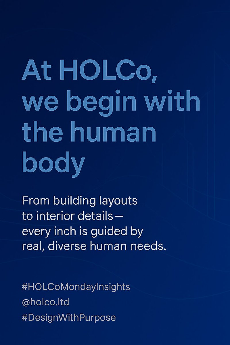 HolcoLtd's tweet image. “Your body is the blueprint.”

Real design starts with posture, reach, and movement — not guesswork.

HOLCo builds wellness into every inch of your space.

#HOLCoMondayInsights #Ergonomics #HealthByDesign #DesignThatWorks