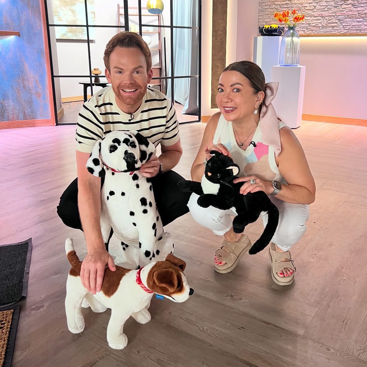 Hanging out with Lorna and friends in the studio 🐶🐈‍⬛ We’re LIVE with The Morning Show 📺