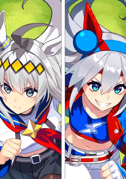 オグリキャップ&タマモクロスお絵描き! #ウマ娘 #シングレ