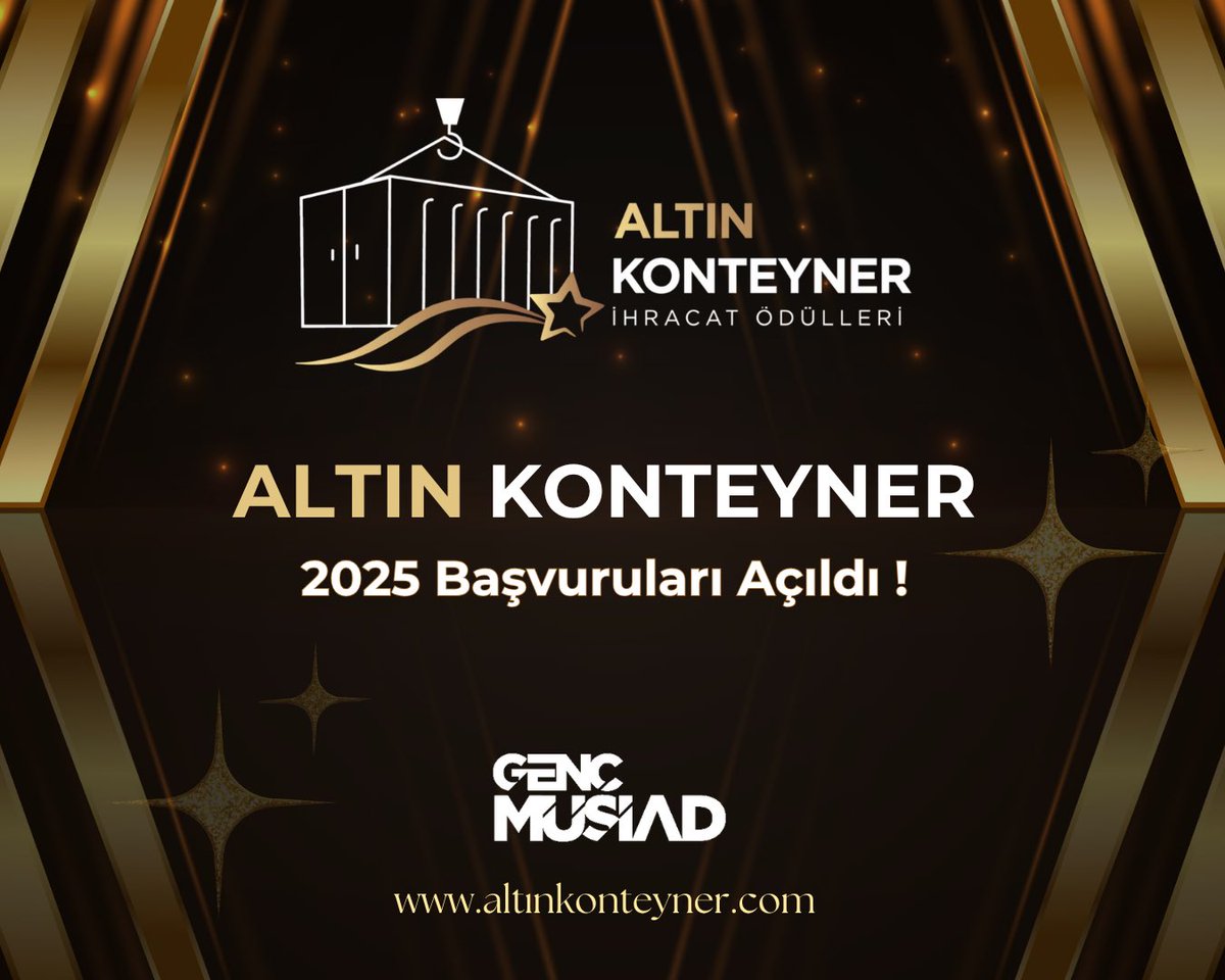 MÜSİAD, ihracatın genç yıldızlarını ödüllendiriyor.

Altın Konteyner 2025 İhracat Ödülleri ile 35 yaş ve altı genç ihracatçılar başarılarıyla sahneye çıkıyor. 15 kategoride girişimciler ihracattaki yetkinliklerini taçlandırma fırsatı yakalıyor.

Detaylar : altinkonteyner.com