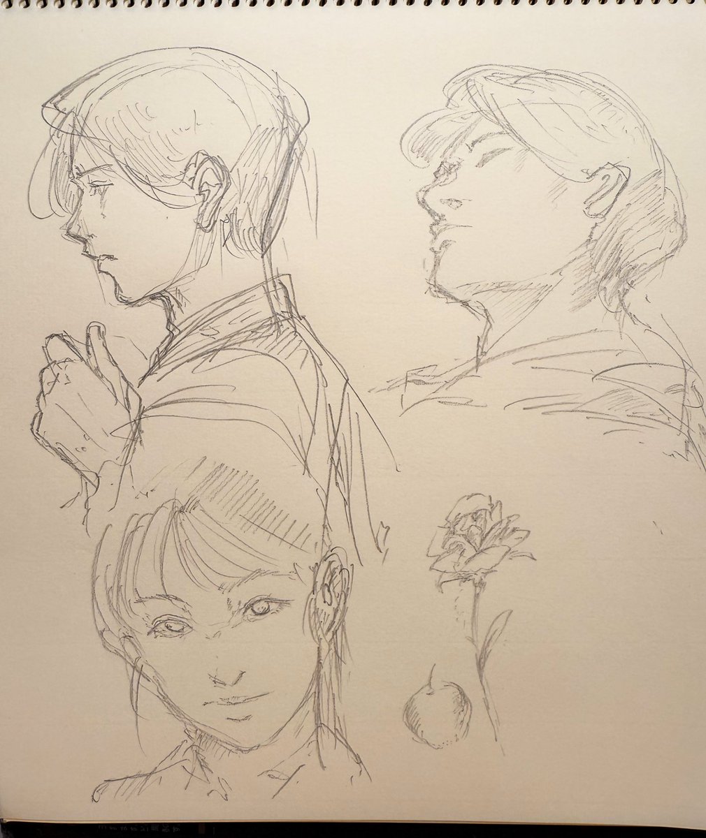 鉛筆で落書き。 