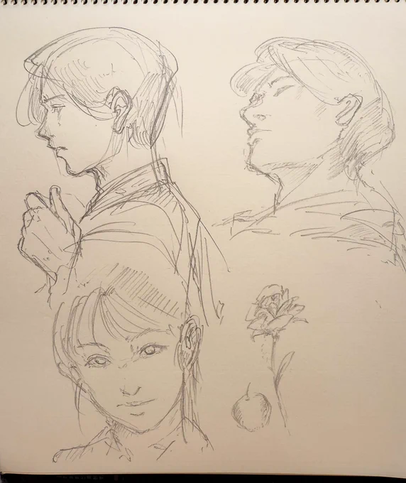 鉛筆で落書き。 