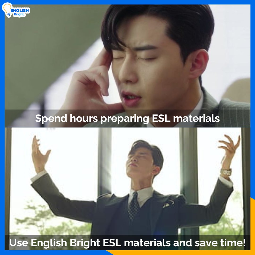 EnglishE4680's tweet image. Save time, skip the stress, and focus on what you do best—teaching!
👉 Use now our resources at englishbrightesl.com

#EnglishBrightESL #TeacherWin #ESLTeacherLife #WorkSmart #ESLResources #TimeSaver #MemeForTeachers
