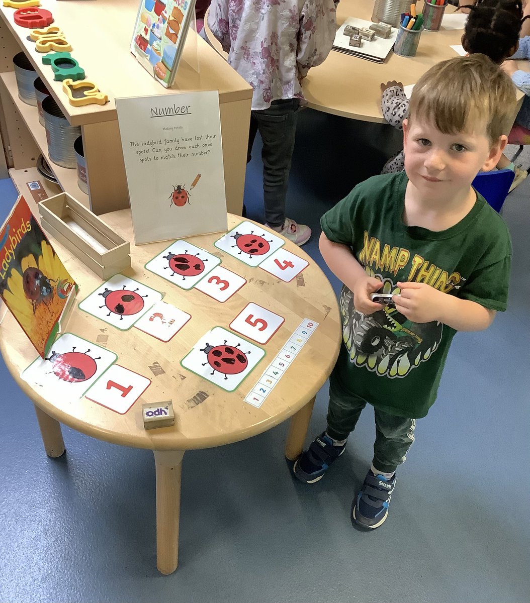 A little bit of Monday morning maths for this Squirrel 🐿️. T has matched the number of spots to the ladybird’s numeral 🐞 #BEPStoSuccess #NurtureinNature