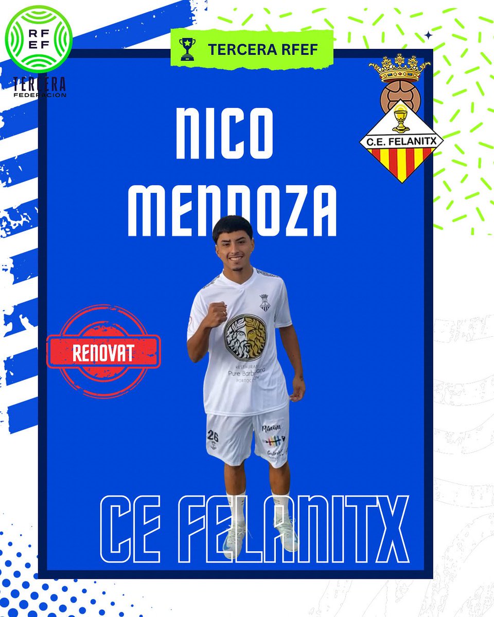 𝗣𝗿𝗼𝗷𝗲𝗰𝘁𝗲 𝟮𝟬𝟮𝟱/𝟮𝟲 

🤝 Segueix una temporada més 

👉 𝗡𝗜𝗖𝗢 𝗠𝗘𝗡𝗗𝗢𝗭𝗔  

🤍 Serà la seva segona temporada d’amateur al club 

#vamosfela #orgullfelanitxer