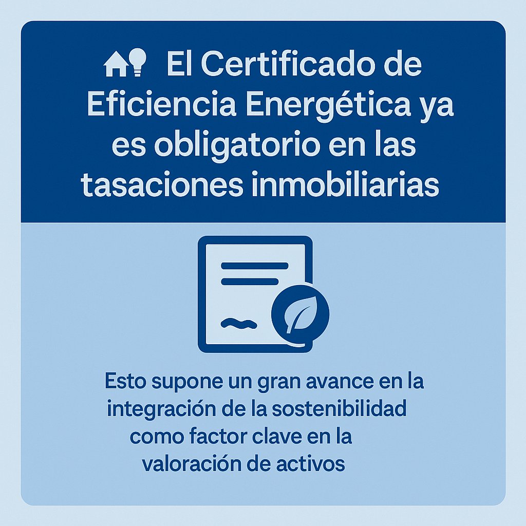 JorgeCarcelen's tweet photo. Desde junio de 2025, el Certificado de Eficiencia Energética es obligatorio para que una tasación inmobiliaria sea válida a efectos financieros. Gran paso hacia una valoración sostenible.
📎 BOE: https://t.co/wJCCAPb6al
#tasación #sostenibilidad #jorgecarcelen https://t.co/dovRdXU3Zu