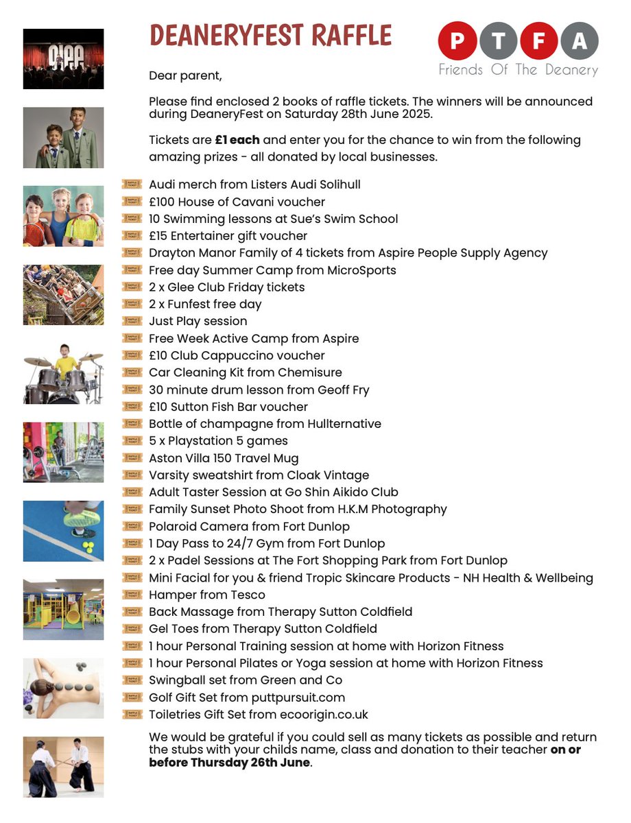 Our Raffle is back! Tickets sent home last week with more details attached. Thank you to our amazing local businesses who have supported this raffle!