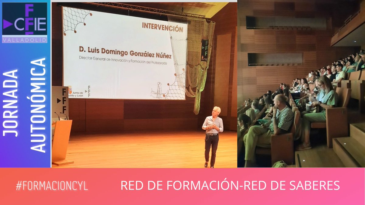 CFIE VALLADOLID (@cfievalladolid) on Twitter photo 🟣Jornada regional de la Red de Formación #REDdeSaberes.
Inaugura 🎙️ D. Domingo González, DG de Innovación y Formación del Profesorado, en el 🎼 CC Miguel Delibes.
🌐Un espacio para compartir conocimiento e impulsar la innovación educativa.
#FormacoonCyl
<a href="/educacyl/">Educación JCyL</a> @CSFPCYL 🟣Jornada regional de la Red de Formación #REDdeSaberes.
Inaugura 🎙️ D. Domingo González, DG de Innovación y Formación del Profesorado, en el 🎼 CC Miguel Delibes.
🌐Un espacio para compartir conocimiento e impulsar la innovación educativa.
#FormacoonCyl
<a href="/educacyl/">Educación JCyL</a> @CSFPCYL