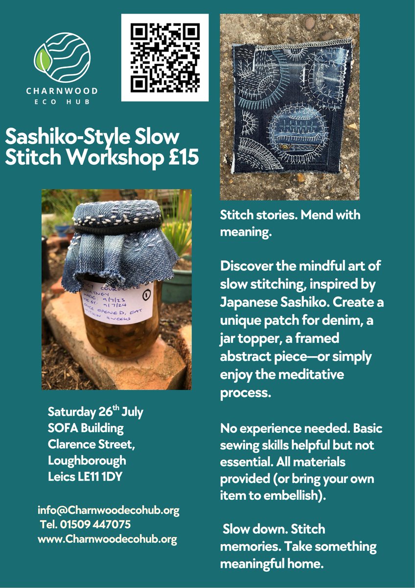 Transition Loughboro (@transitionlboro) on Twitter photo A new workshop at <a href="/Charnwoodecohub/">Charnwood Eco Hub</a> has been announced: Sashiko-Style Slow Stitching. £15 per person on 26th July 2025. A new workshop at <a href="/Charnwoodecohub/">Charnwood Eco Hub</a> has been announced: Sashiko-Style Slow Stitching. £15 per person on 26th July 2025.