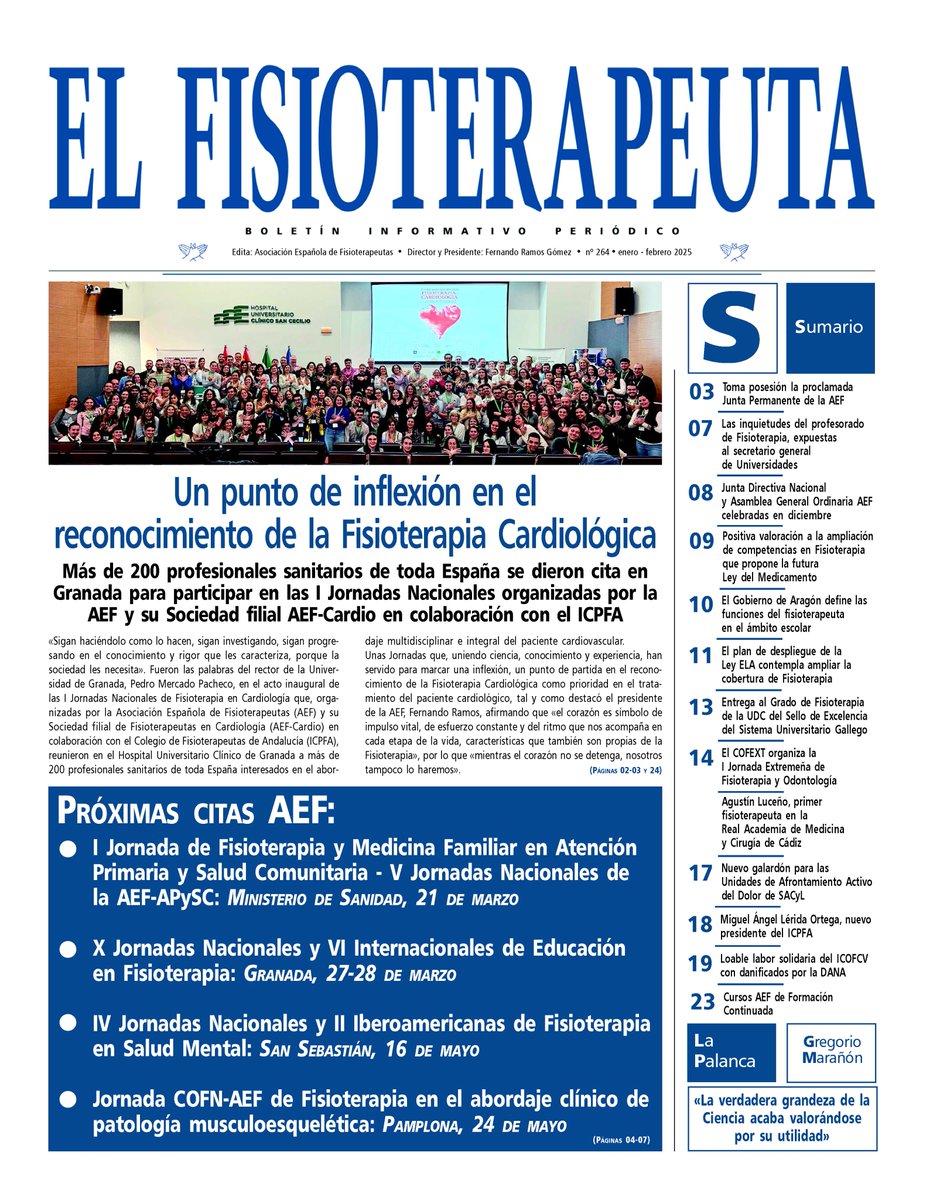 Ya disponible el último número del periódico #ElFisioterapeuta de la <a href="/aefisio/">AEF</a>.

Accede aquí 👇🏻
📲 aefi.net

#Fisioterapeutas #Fisioterapia