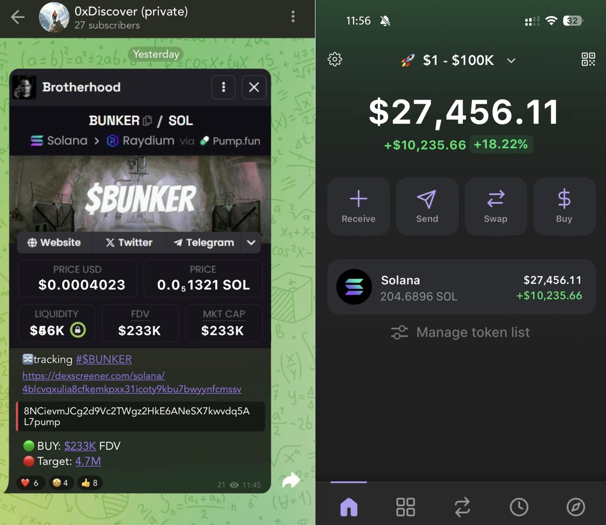 $1 to $100K challenge : day 3 !

17x on #BUNKER

Profit: $27,456

Forget #Fartcoin  , $TRUMP – next tokens will bring bigger X!

I invited 12 people yesterday.

If you’re in, like, RT, and drop a comment.