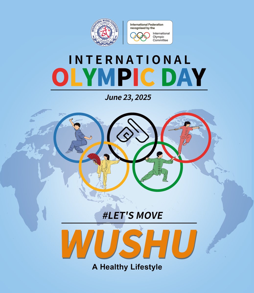 #iwufofficial #wushu Happy 2025 International  Olympic Day! #letsmove Wushu-Kungfu with your friends and family. Let's make time every day for movement to enjoy a healthy life.