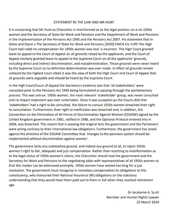 KrisGibson13's tweet image. Question sent to my MP to ask at backbench committee meeting on 3 July "Will Govt listen to the voices of ALL #50sWomen by including #CEDAWinLAW representatives in #mediation according to #CivilProceduresRules, rather than proceeding to expensive litigation with only one group?
s