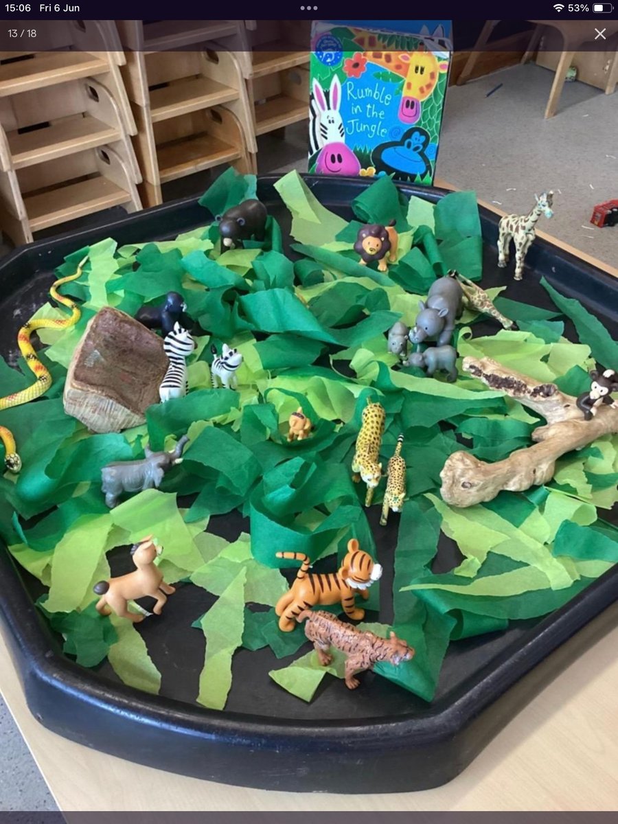 PheaseySchool's tweet photo. Children in Pre 1 Nursery have enjoyed their new topic, 'Let's Pretend'. They focused on exploring the jungle and jungle animals, this has included pretending to be jungle animals by making the different animal noises. Children also enjoyed making different animal crafts. https://t.co/RzUh5UrFDP