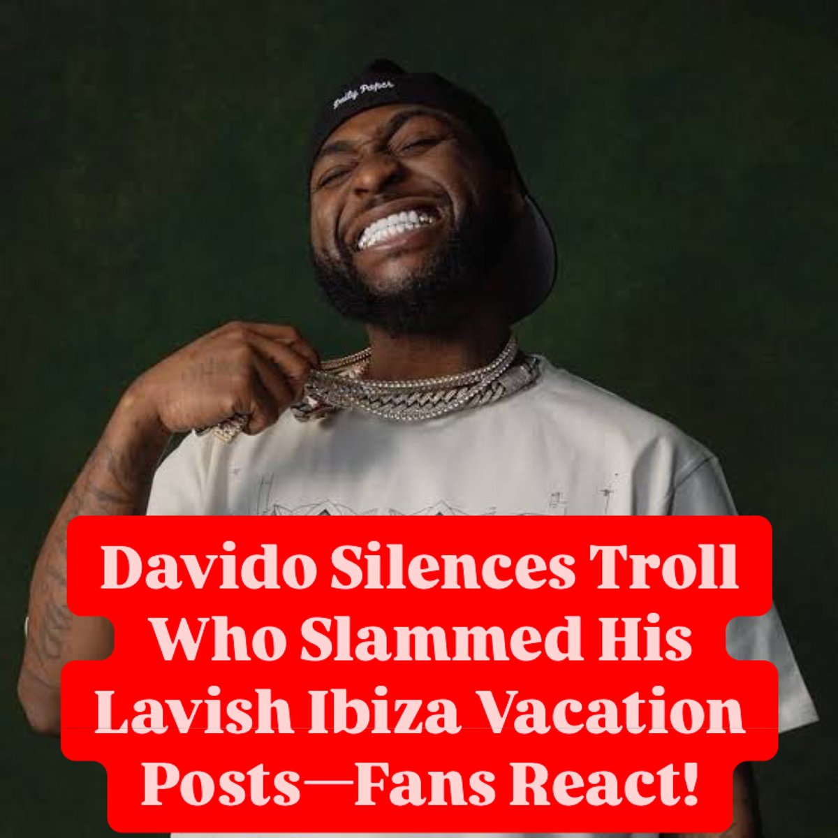 qubesmagazine's tweet photo. Davido Claps Back at Troll Over Ibiza Vacation Pics
Davido isn’t here for negativity! The Afrobeat star responds to online troll mocking his vacation posts from Ibiza.
#Davido #Ibiza #Shank #THEMACHINEISRUNNING #HappyNewWeek
Read more: QubesMagazine https://t.co/5kVpt6ULai https://t.co/OZ5ZN0Pfbp