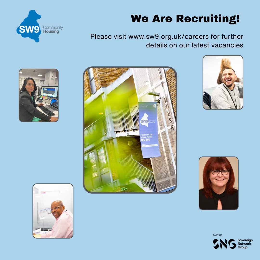 To see our latest vacancies, please visit our Careers page sw9.org.uk/careers/