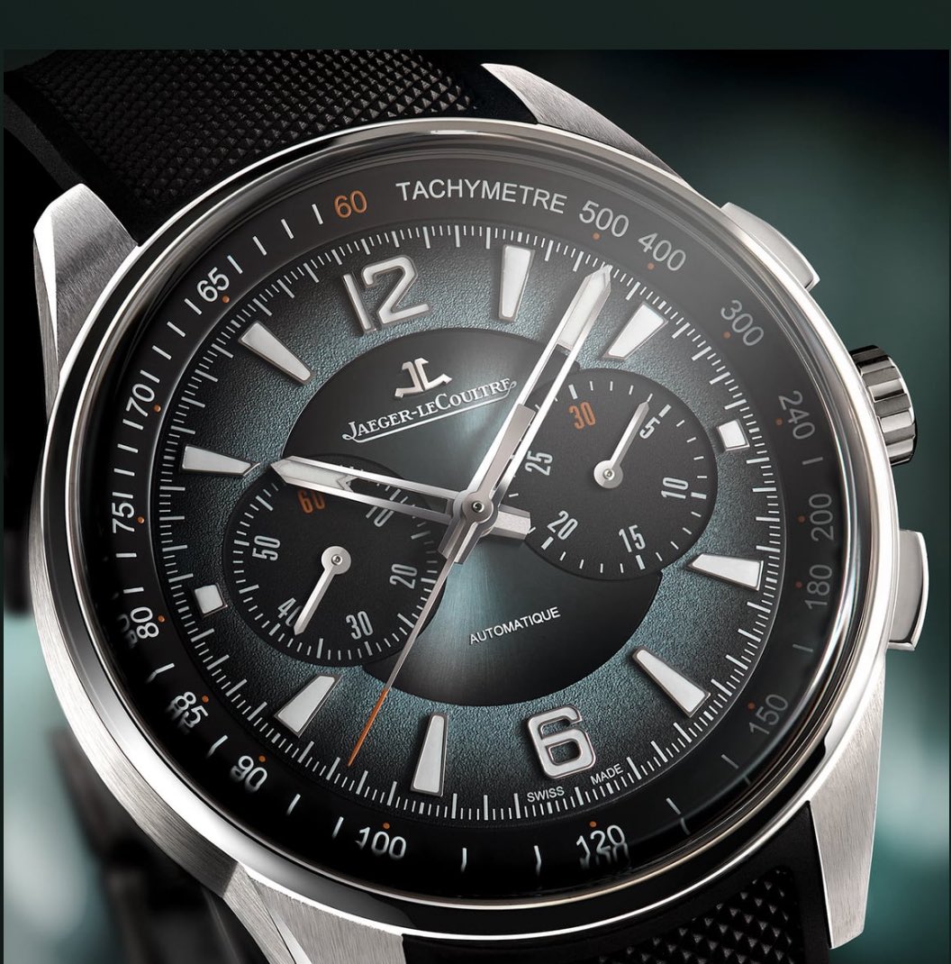 Watchbazar's tweet image. Jaeger-LeCoultre Polaris Chronograph “Ocean Grey A stunning multilayered lacquer dial with a grey gradient that shifts from sunray-brushed center to grainy mid-ring and a glossy opaline tachymeter.